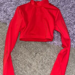 Vibrant Red Kids Crop Top
